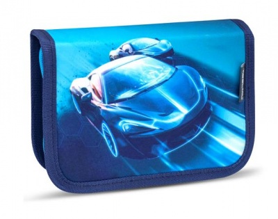 Tolltartó, klapnis, cipzáras, BELMIL "Racing Blue Neon", kék, versenyautó