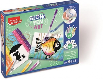 Fújós filctoll készlet, pop, MAPED CREATIV "Blow pen Art"