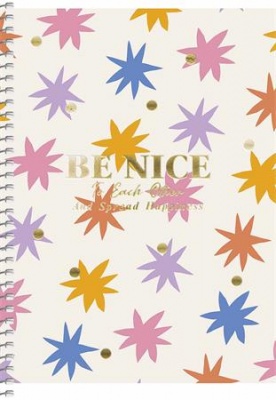 Spirálfüzet, A5, kockás, 80 lap, SHKOLYARYK, színes minták, vegyes