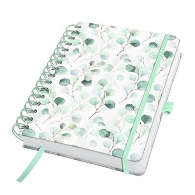 Spirálfüzet, 168x215 mm, sima, 120 lap, keményfedeles, SIGEL "Jolie Eucalyptus Day"