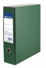 Tokos iratrendező, 75 mm, A4, karton, VICTORIA OFFICE, sötétzöld